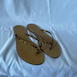 J crew Leopard Flip Flops - Never worn